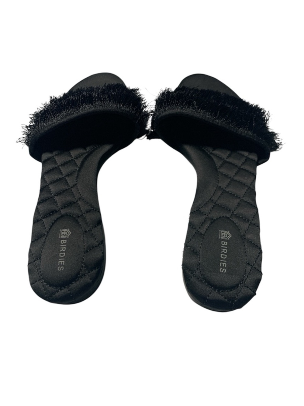 Birdies Black Fringe Slide Mules - Picture 3 of 6